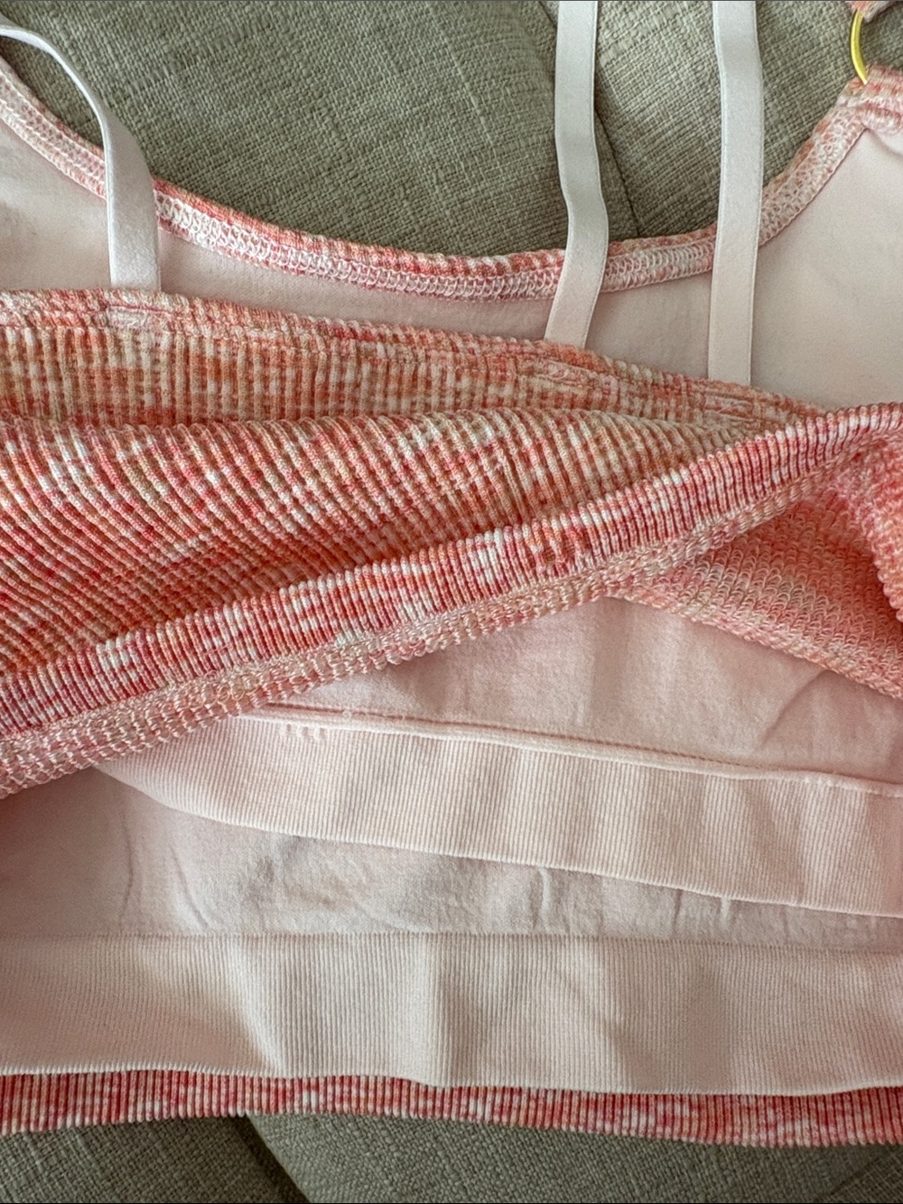 aerie Ribbed Bralette in Coral Pink Tie-Dye - Picture 4 of 4